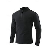 abordables Camisetas y Tops de Correr-Hombre Camisa de entrenamiento Top para correr Cremallera de un cuarto Manga Larga Camiseta Otoño UPF 50 Secado rápido Ligero Dispersor de humedad Pesca Senderismo Corriendo Ropa de deporte Ropa de