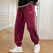 economico Pantaloni della tuta-Per uomo Pantaloni da tuta Joggers Pantaloni in velluto a coste Tasca Elastico in vita Coulisse Semplice Comodità Sport all&#039;Aperto Quotidiano Moda Casual Marrone Scuro Nero Micro-elastico