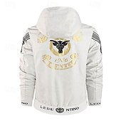 preiswerte Sportjacke-Herren Outdoorjacke Freizeitjacke Urlaub Täglich Winddicht Warm Tasche Herbst Winter Druck Mode Klassisch Mit Kapuze Regulär Schwarz Weiß Jacken