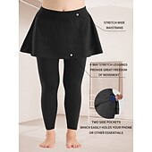 abordables Leggings lisos-Mujer Tallas Grandes pantalones Polainas Mallas De Deporte Longitud total Cintura Media Plano Bolsillos laterales 2 en 1 Confortable Levantamiento de tope Control de barriga Yoga Casual Diario Gris