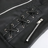 cheap Faux Leather Jackets-Women&#039;s Faux Leather Jacket Comfortable Full Zip Fashion Street Style Plain Outdoor Casual Daily Regular Turndown Regular Fit Long Sleeve Outerwear Black Red Green Spring Fall