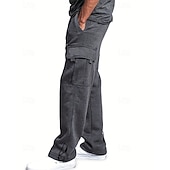voordelige Joggingbroeken-Multi-pakketten 3 stuks Voor heren Zwart + grijs + blauw Joggingbroek met wijde pijpen Broek Elastische taille Trekkoord Effen Vakantie Alledaagse kleding Polyester Lente