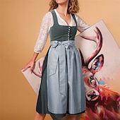 cheap Dirndl-Oktoberfest Beer Oktoberfest Dress Dirndl Trachtenkleider Maid Bavarian German Wiesn Women&#039;s Carnival Beer Festival Traditional Style Cloth Dress Apron Without Blouse