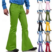 preiswerte Fackel-Herren Anzughose Disco-Hosen Schlaghosen Hose Tasche Knöpfe Einfach Komfort Formell Party Arbeit Mode Lässig Schwarz Weiß Mikroelastisch
