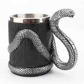 abordables Halloween Cuisine-Tasse d&#039;Halloween en acier inoxydable 304 avec revêtement en résine et cobra, design unique, tasse de voyage personnalisée et audacieuse pour un usage domestique, accessoire de boisson cool et créatif