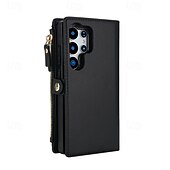 abordables Carcasas Samsung-teléfono Funda Para Samsung galaxia S25 S25 Más S25 Ultra S24 Plus S24 S24 Ultra Plus S24 FE A14 A72 A73 Tarjetas billetera Cremallera con cordón Ranura para tarjetas Retro TPU Cuero de PU