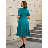 tanie Sukienki-Retro / vintage Lata 50. Rockabilly Południe Sukienka z linii Rozkloszowana sukienka Puszysta Krój A Damskie Formalny Biuro / praca Impreza w stylu retro Dla dorosłych Sukienka Wiosna i lato