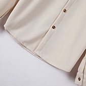 baratos Casacos &amp; Sobretudos para Homem-Homens jaqueta leve Jaqueta Waffle Jaqueta de Camisa Jaqueta casual Férias Diário Respirável Bolsos Primavera Outono Tecido Moda Clássico Lapela Padrão Preto Branco Vinho Verde Escuro cáqui Casaco