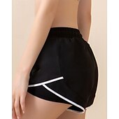 baratos Calções de corrida-Mulheres Calções De Corrida Com Calças Justas Calções De Treino 2 em 1 Com Cordão Cintura Alta Calças Roupa Esportiva Ginásio Dar certo Elástico Respirável Treino de Ginástica Exterior Corrida Normal