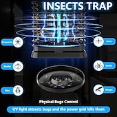 abordables Tue mouche éléctrique-Lampe anti-moustiques électrique solaire, piège à insectes rechargeable par USB, piège à mouches étanche 4200 V, piège à moustiques, lumière UV non toxique pour une utilisation intérieure et
