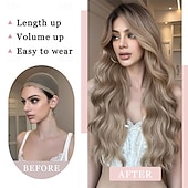 levne Syntetické trendy paruky-Syntetické paruky Kudrny Střední část na stroji Paruka Dlouhý Tmavěhnědá Černá Béžová Ombre Gray Ombre Blonde Umělé vlasy Dámské Měkký povrch Módní Snadné přenášení Blonďatá Černá Tónované