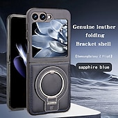 رخيصةأون جراب سامسونج-هاتف غطاء من أجل سامسونج جالاكسي Z فولد 7 Z Fold 5 Z Fold 4 Z Fold 3 غطاء خلفي مع حامل مغناطيس ضد الصدمات مكتب  /  الأعمال TPU جلد PU