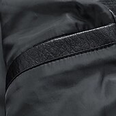 abordables Veste en simili-cuir-Homme Veste en Similicuir Veste moto Blouson de Moto Vacances Quotidien Coupe-vent Chaud Avec Poches Automne Hiver Uni Mode Classique Col montant Régulier Noir Jaune Gris Veste