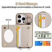 preiswerte Handyhülle für iPhone-Handy Hülle Handyhüllen Für iPhone 16 15 14 Pro Max Plus iPhone 16e iPhone 13 Pro Max Brieftaschenhülle Reisverschluss mit Trageriemen Ständer Retro TPU PU-Leder