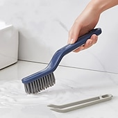 cheap Cleaning Supplies-Multifunctional Floor Seam Brush Bathroom Kitchen Crevice Cleaning Tool with Stiff Bristles for Tile Gaps Window Tracks Grout Corners and Narrow Hard-to-Reach Areas