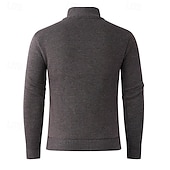 baratos suéter cardigã masculino-Homens Sueter Cardigan Suéter Cortado Suéter com zíper Suéter de malha Estriado Tricotar Tops regulares Tosão Tecido Colarinho Chinês Moda Clássico Férias Roupa Diária Roupa Outono Inverno Vermelho