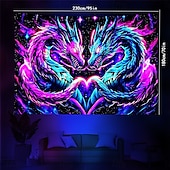 levne Tapiserie Blacklight-Blacklight gobelín uv reaktivní záře ve tmě záře párty strašidelné květiny trippy mlhavá příroda krajina závěsný gobelín nástěnné umění malba do obývacího pokoje ložnice
