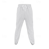 abordables Día festivo-Hombre Pantalones de lino y algodón Pantalones deportivos Pantalones de Deporte Persona que practica jogging Pantalones Bolsillo Cintura elástica Correa A Rayas Comodidad Deporte Diario Moda Casual