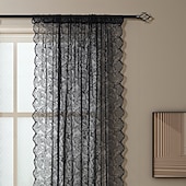 cheap Curtains &amp; Drapes-Curtain Drapes French Vintage Lace Sheer Curtains - Decorative Privacy Drapes for Living Room &amp; Bedroom, Room Divider