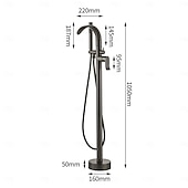 cheap Torneiras de Banheira-360° Rotating Free Standing Tub Faucet,Freestanding Bathtub Faucet With Sprayer,Floor Mount Bathtub Faucet,Tub Fillers With Handheld Shower,Brass Bathroom Faucet Set Grey