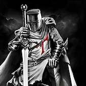  Maglietta T-Shirt Uomo Crociati Cavalieri Templari Gotico Orrore Maglietta Henley Maglietta T-Shirt Maniche Corte Maglietta Stampa 3D Collo A Giro Neck Lacci Maglietta Henley Casual Strada Sportiva