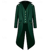 economico Cime-Retrò Vintage Punk &amp; Gotico Medievale Cappotto Smoking Frac Vampiro Cavaliere Costume Per uomo Stile Steampunk Halloween Performance Festa / Sera LARP Adulti Cappotto