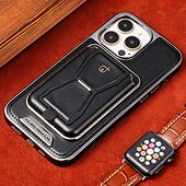 billige iPhone-etuier-telefon Etui Til iPhone 16 Pro Max Plus iPhone 16 iPhone 15 Pro Max Plus iPhone 15 iPhone 14 Pro Max Plus iPhone 13 Pro Max Mini Bakdeksel med stativ Kortspor Støtsikker Kontor / Bedrift TPU PU lær