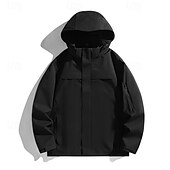 preiswerte Wasserdichte Jacken-Herren Windjacke Wanderjacke Hardshelljacke Außen Wasserdicht Winddicht Wanderoutfits Wanderbekleidung Frühling Herbst Oberteil Camping / Wandern / Höhlenforschung Laufen Einfarbig Schwarz Armeegrün
