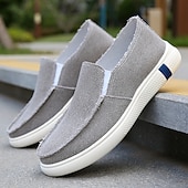 voordelige Slip-On Casual Schoenen-Blauwe instappers van imitatieleer en breisel voor heren – casual, ademende wandelschoenen voor dagelijks gebruik en reizen
