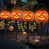 billige Halloween rekvisittbelysning-Solcelledrevet bærbar dekorativ landskapslampe vanntett gulvplugglampe festlig feststemning gårdsplasslampe gresskar plenlampe led hengende lys gårdsplass hagelandskapslampe 1 stk