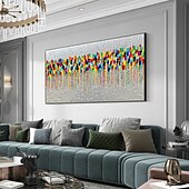 preiswerte Ölgemälde-Mintura handgefertigte abstrakte, farbenfrohe, strukturierte Ölgemälde auf Leinwand, Wandkunst, Dekoration, modernes abstraktes Bild für die Inneneinrichtung, gerolltes, rahmenloses, ungedehntes