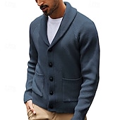 preiswerte Herren Strickjacke-Herren Pullover Kleid Pullover Strickjacke Reißverschluss-Pullover Strickpullover Gerippt Stricken Normale Oberteile Gestrickt Gerippt Einfach Schalkragen Mode Schals Lässig Alltagskleidung Bekleidung