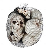 voordelige Halloween-Halloween schedel decoratie hanger spookhuis geheime kamer gepersonaliseerde creatieve mesh zak kleine schedel rekwisieten