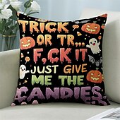 お買い得  ハロウィンの寝室-1 個 ポリエステル 枕カバー, プリント シンプル カジュアル 方形 伝統的な クラシック