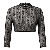 abordables Blusas-Oktoberfest Encaje Tobilleros Blusa con falda acampanada Mucama bávaro Alemán Munich prados Mujer Carnaval Fiesta Paño de estilo tradicional