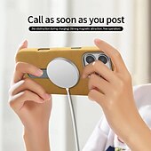 cheap iPhone Cases-Phone Case For iPhone 16 iPhone 16 Pro iPhone 16 Pro Max iPhone 15 iPhone 15 Pro Max Back Cover with Stand Holder Magnetic Shockproof Retro TPU PU Leather