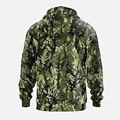 abordables Sweats de Chasse-Homme Camouflage Sweats à capuche Sweatshirt Ethnique manche longue Col ras du cou Fête Chasse Violet Marron Vert Cordon de serrage Automne Hiver Designer S M L XL XXL XXXL