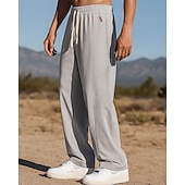 baratos Calças de Corrida &amp; Meias-Homens Calças de Corrida Calças esportivas Calça de moletom jogger Com Cordão Bolsos Calças Ginásio Roupa Esportiva Dar certo Verão Leve Pavio Humido Respirável Pesca Equitação Corrida Ajuste Largo
