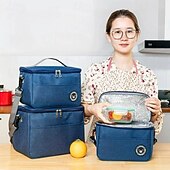 cheap Luggage &amp; Travel Storage-Lunch Bag for Women and Men for Back to School Office Picnic Hiking Beach New Insulated Tote Portable Bento Bag for Work Fresh Keeping Food Container Lunch Box Bag