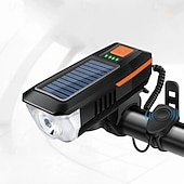 abordables Luces de trabajo-Luces solares recargables para bicicleta, luces nocturnas ultrabrillantes para bicicleta, faro delantero y luz trasera con timbre eléctrico, fáciles de instalar, impermeables, luces LED para bicicleta