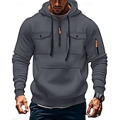 preiswerte Basic-Hoodies für Herren-Herren Kapuzensweatshirt Viertelreißverschluss Kapuzensweatshirt Schwarz Armeegrün Marineblau Khaki Hellgrau Mit Kapuze Einfach Tasche Kordelzug Sport &amp; Outdoor Täglich Ferien Polyester Streetwear