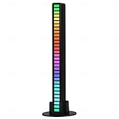 preiswerte Dekorative Lichter-RGB-Tonabnehmer mit Sprachaktivierung, Rhythmuslicht, 32 LED-Leiste, Klangsteuerung, Umgebungslicht, Schallpegelanzeige, Musikspektrummesser, Audio-Display-Visualisierer