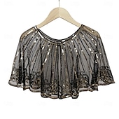 billige Sjalkappe-kvinners 1920-talls sjal sjal paljetter flapper kveldssjal for kvinner Gatsby-tilbehør til Harlem-kvelden