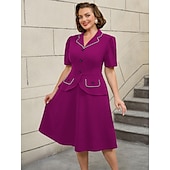 tanie Sukienki-Retro / vintage Lata 50. Rockabilly Południe Sukienka z linii Rozkloszowana sukienka Puszysta Krój A Damskie Formalny Biuro / praca Impreza w stylu retro Dla dorosłych Sukienka Wiosna i lato