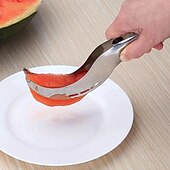 billige Kjøkkenutstyr og -redskap-Rustfri vannmelonskiver hurtig fruktkutterverktøy multifunksjonell vannmelonkniv i rustfritt stål melonskjærer fruktdeler kjøkkenutstyr for cantaloupe honningdegg ananas