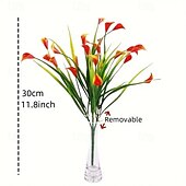 economico Piante e Fiori Artificiali-Confezione da 20 gigli artificiali Kara da esterno, fiori finti in plastica con protezione UV per giardino, veranda, cortile, ufficio, cornice di finestre, scrivania e decorazione per la casa –