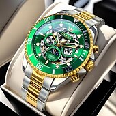 abordables Montres à quartz-OLEVS Hommes Montre à quartz Créatif Mode Décontracté Montre-bracelet Remontage automatique Phase de Lune Lumineux IMPERMÉABLE Acier Suivre