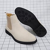 abordables Bottes de Chelsea-Bottines Chelsea blanches pour homme, idéales pour l&#039;automne et l&#039;hiver : élégantes et faciles à enfiler, idéales pour les professionnels urbains et les tenues décontractées élégantes.