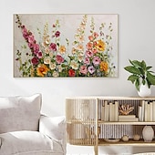 levne Květinové či botanické obrazy-Ručně dělaná olejomalba na plátně, nástěnná dekorace, moderní 3D malířská špachtle, abstraktní květinové / botanické pro domácí dekorace, napnutý rám, závěsný obraz / rolované plátno (bez rámu)