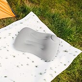 abordables Equipo de Camping-cojín de playa inflable &amp;Almohada de camping: almohada de viaje portátil con tejido polar coral, diseño sin relleno para playa, oficina y hogar - azul verdoso &amp;Limpieza de puntos negros, solo asientos
